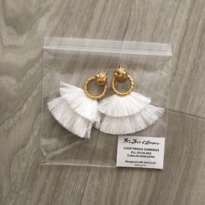 NEW white fringe earrings